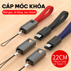 Cáp Dữ Liệu Móc Khóa Cho Apple Huawei Oppo Android Hỗ Trợ Sạc Nhanh Type-c & Lightning Cáp Sạc Dự Phòng 22 cm