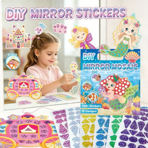 Princess Mosaic Mirror Sticker Set DIY Art Craft Paste Toy Creative Handmade Kit Gift for Girls