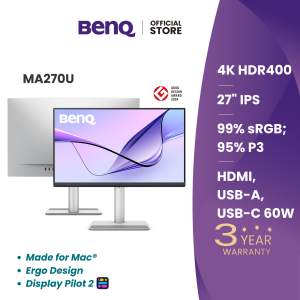 BenQ MA270U I 27" 4K Monitor I Made for Mac I USB Type-C I Ergo Design