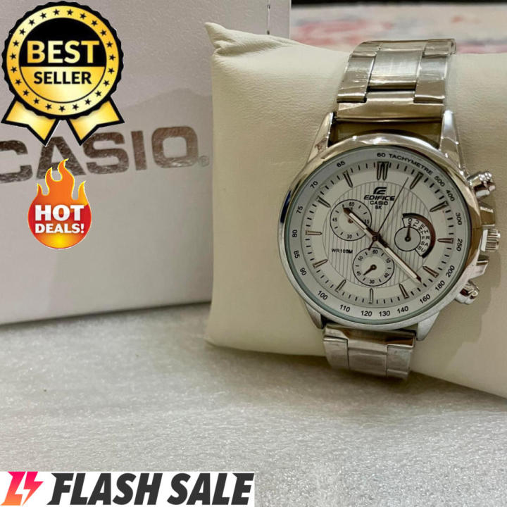 Casio SK Edifice Chronograph White Dial Stainless Steel Watch