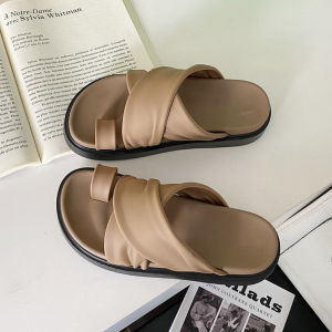 [Free Shipping] New Beach-Style Crossover Platform Flip-Flops For Women Perfect For Summer Featuring A Fashionable And Casual Design Versatile For Various Outfits And With A Soft Sole