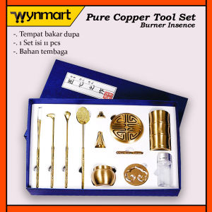 Tempat Bakar Dupa Aromaterapi Premium Set isi 11 pcs Bahan Tembaga Asli