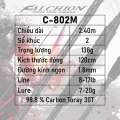 Big Sale cần ngang / CẦN MÁY NGANG FALCHION C802M - câu lure mồi giả cá lóc chẽm. 