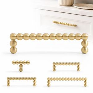 DIVATEN French Hardware Handle Small Round Ball Solid Brass Cabinet Drawer Knobs Simple Light Luxury Wardrobe Door Handles Multipurpose