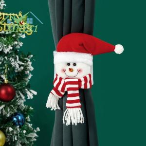 XZ✨✨✨ Giáng sinh phim hoạt hình rèm Clasp chim cánh cụt Santa Claus Snowman Elk Rèm chủ Xmas trang trí cho nhà Xmas phụ kiện rèm