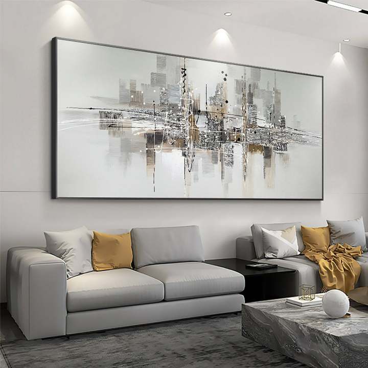 Oversized Painting Gray Abstract
