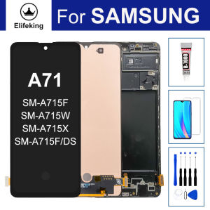 6.7 LCD สำหรับ SAMSUNG Galaxy A71 A715 A715DS A715DSN A715DSM A715W A715X แสดงจอแสดงผลแบบแทนที่สัมผัส