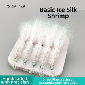 NALANILI 5pcs Bộ 5 món Lưỡi câu câu cá bằng ruồi Thép cacbon cao Kích thước 4/6/8/10/12 Móc câu tôm Chất lượng cao Họa tiết con tôm Lưỡi câu cá bằng thép Dành cho cá hồi