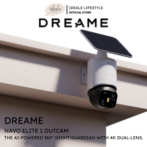 Dreame NAVO Elite 1 OutCam 4K Outdoor Security Camera AI Tracking Dual Lens Night Vision Wireless Solar Powered IPX7 Waterproof 13000mAh Battery
