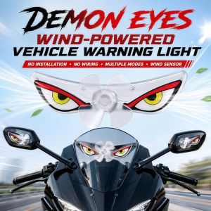 LONGB Wireless Wind Energy LED Light Blinking Dynamic Light Self-Adhesive Devil Eyes Motorcycle Lights  Cool Motorcycle Atmosphere Light For MotorcyclesCarsBicycles