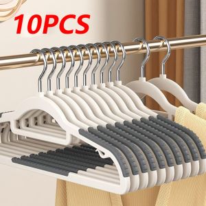 10Pcs/set Non Slip Clothes Hangers Heavy Duty Plastic Hanger matibay makapal Adult Hanger for Clothes Big Size With Clip Hanger