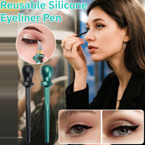 Silicone Eyeliner Pen For Beauty Tools Cover Long Handle Silicone Eyebrow Pencil Curve Design Easily Carried