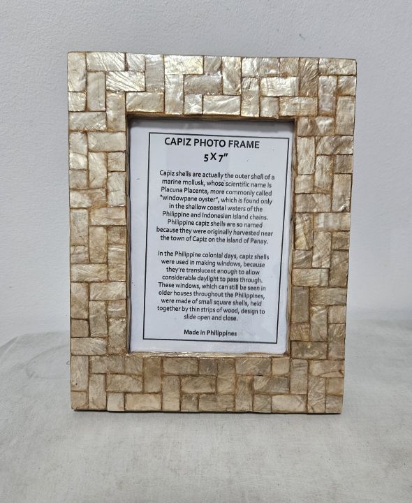 5x7 smoked capiz photoframes with rectangular chips crazy design ...