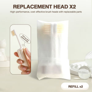 2-in-1 Mini Travel Toothbrush and Toothpaste Set Berus gigi berbulu lembut Replaceable brush heads
