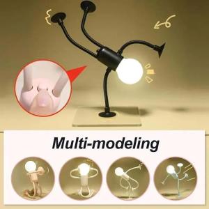 Changeable Shape Funny Sportsman Night Light Suction Cup Bendable Mini Decorative Suitable for Bathroom Corridor Kitchen