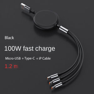 3in1 Retractable Charging Cable Micro/Type-C/iOS to USB | Ultra-Fast charging | Charge Multiple Devices | Portable | Rapid Charge Cable | Universal Charging Cable | Portable Charge | Travel-Friendly | High-Speed Charging | Tangle-Free | Versatile