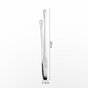 Stainless Steel Barbecue Food Tongs Korean Barbecue Long Handle Steak Clip Non-Slip Hollow Meat Clip BBQ Accessories