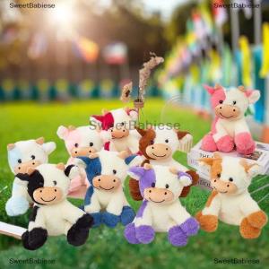 [COD] SweetBabiese 1ชิ้น22cm ตุ๊กตาสัตว์น่ารักตุ๊กตาวัวนุ่มนิ่มของเล่นเด็กตุ๊กตาวัวน่ากอดของขวัญวันเกิดสำหรับเด็ก