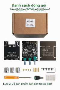 ZK 502MT Mạch Khuếch Đại Âm Thanh Bluetooth 5.0 công suất 50+50w Chuẩn Wuzhi Audio có APP