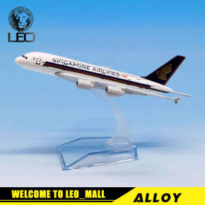 LEO 16cm 1:400 SINGAPORE AIR Airbus A380 airplane models toys for kids car kids toys toys for boys