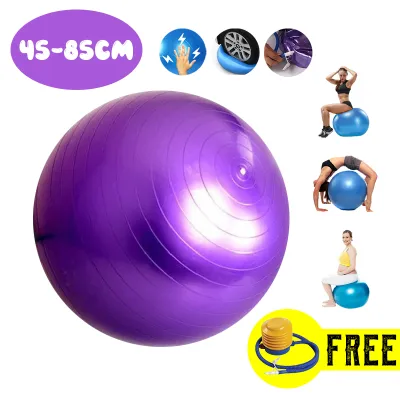 🔵[SG Ready Stock] 45-85cm Thickened Fitness Gym Ball Exercise Ball Burst Resistance Inflatable Yoga Ball Bola Yoga Fitness Ball
