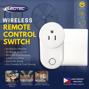 LEDTEC 2:2 Self-Powered Wireless Light Switch Kit (2-Gang 2-Way) – No Batteries No Wiring Required – Kinetic Wall Switch with 150m Long-Range Control – Voltless Remote Switch for Home Office or Warehouse – 10-Year Warranty & Local PH Support (LDTC5JS2)