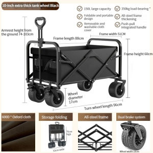 200kg Outdoor Trolley Camping Trolley Outdoor Foldable Wagon Trolley Camping Wagon Tool truck portable Shopping Trolley