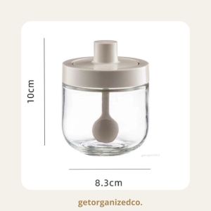 300ML Seasoning Bottle Seasoning Pot with Lid and Spoon Glass Spice Sealed Container Seasoning Salt Spice Jar Condiment Storage Containers kitchen Dispensers