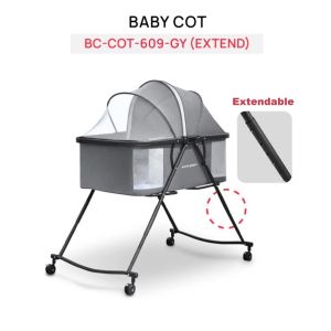 Samu Giken Portable Foldable Baby Cot Travel Playpen Convertible to Rocker Crib