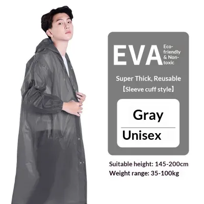 Áo mưa eva dày bền cho người lớn áo poncho du lịch không thấm nước unisex dùng khi đi bộ ngoài trời