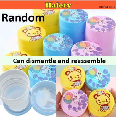 Kids foldable cup / portable cute cup / mini 折叠水杯 cartoon cute comel travel 小孩 携带 cawan lipat 小杯子