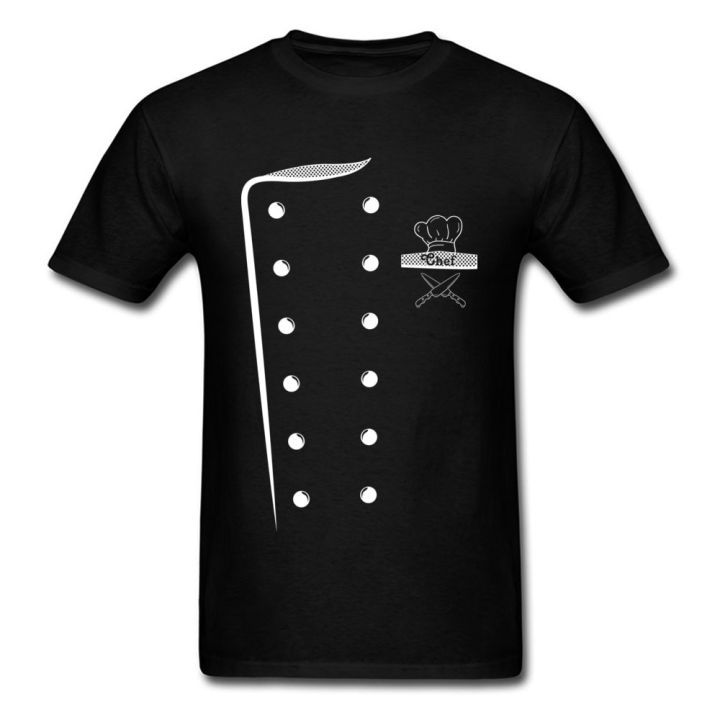 Chef Costume Design T-shirt Print Men Cooks T Shirt Uniform Tshirt - Main Image