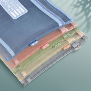 DVFDA พกพาสะดวก 1ชิ้น กระเป๋าใส่เครื่องเขียน กระเป๋าแฟ้ม อุปกรณ์สำนักงานโรงเรียน ป้องกัน กระเป๋าใส่เอกสาร A4แฟ้มโฟลเดอร์กระเป๋า กระเป๋าแฟ้มซิป กระเป๋าถือเก็บของ