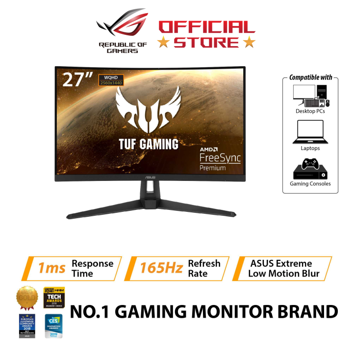 ASUS TUF Gaming VG27WQ1B Curved Monitor – 27 inch WQHD (2560x1440 ...