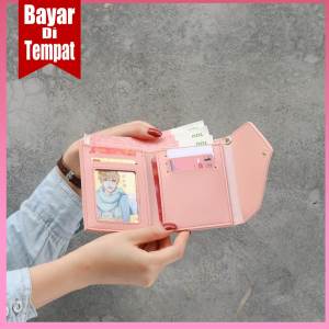 [ COD ] Dompet Kecil Polos Lipat Cewek Korea Gantungan GROSIR / Dompet Wanita Tempat HP Dan Uang / Dompet Kecil Mini Simple / Dompet Wanita Kecil / Dompet Murah / Dompet Korea Import / Dompet Mini Cewek / Dompet Korean Style / Dompet Lipat Import / Dompet