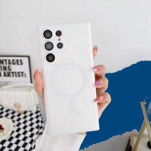 สีทึบหรูหรา แม่เหล็ก เคสโทรศัพท์ เปลือกนิ่ม S24 S23 S21 S20 S24Plus S23Plus S22Plus S21Plus S20Ultra Note10 Note10Plus Note20 Note20Ulrra S22Ultra S21Ultra S23Ultra S24Ultra S21FE S23FE ผิวมันวาว TPU