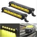 Single Row Yellow Led Light Bar 7" 13" 19'' 26'' 32''  Work Driving Light SUV Off Road Bar 12V 24V. 