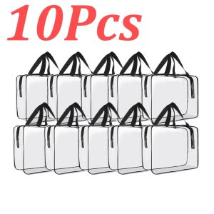 1-12Pcs Large Toy Storage Bags Reusable Clear PVC Travel Waterproof Organizer Bags Makeup Pouch for Books Building Blocks Puzzle2026