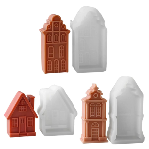 Chimney House Silicone Mould 3D House Molds Ornament Molds Plasters Molds Casting Molds Epoxy Resin Molds