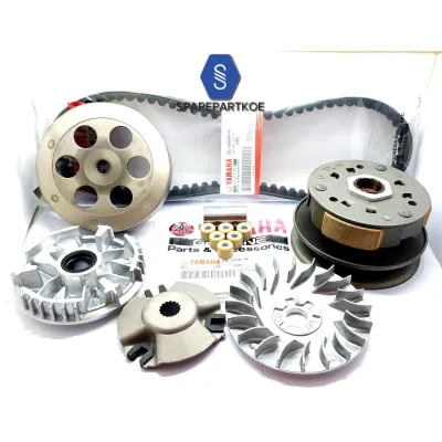 PAKET CVT LENGKAP MIO SPORTY/SMILE/SOUL KARBU (VANBELT+RUMAH ROLLER SET+KIPAS+PULLY ASSY)