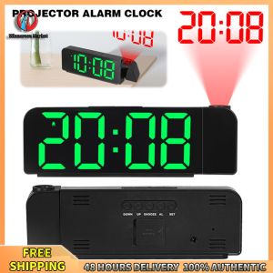 Winnereco Versatile Projection Alarm Clock with Adjustable Brightness for Home Decor and Office Use Digital Bedside Clock with Large Screen and Night Light Features