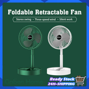 Foldable Mini Fan Portable Desktop Kipas Telescopic Fan USB Rechargeable 3 Gear Strong Wind Stand Floor Fan Low Noise Summer Office Household Fan