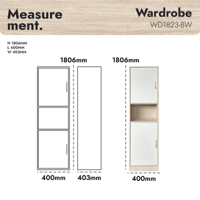 COCO | Almari Baju 2Pintu | Almari Pakaian | Almari Murah | Kabinet Almari Baju | Ikea Wardrobe/2Door Wardrobe_Ready Stock