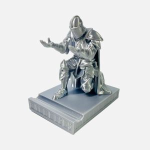 GOXBERK Đồ trang trí bàn làm việc Giá đỡ bút in 3D Bộ dụng cụ sắp xếp bàn làm việc Bạc Vàng Giá đựng bút chì Độc đáo Tượng Tượng mô hình áo giáp thời Trung Cổ Dụng cụ cọ