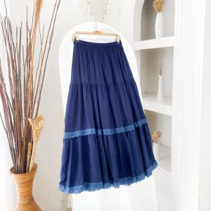 Rok Wanita Termurah Naomi Skirt Bahan Katun Rayon ( Furing ) Mix Renda Rok Remaja Casual Modern Modis Skirt