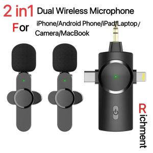 Professional Wireless Lavalier Lapel Microphone for iPhone/Android Phone/Camera/Laptop/MacBook Cordless Omnidirectional Condenser Recording Mic for Interview Video Podcast Vlog YouTube Tiktok Vlog Livestream & Podcast (SG Seller Free Shipping)