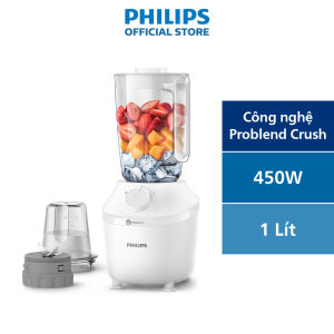 Máy Xay Sinh Tố Philips HR2041/10 450W Lưỡi Dao Xay Sắc Bén Có Thể Nghiền Đá-Xay Nhuyễn Mịn Không Vón Cục Trong 45 Giây*-Hàng Phân Phối Chính Hãng