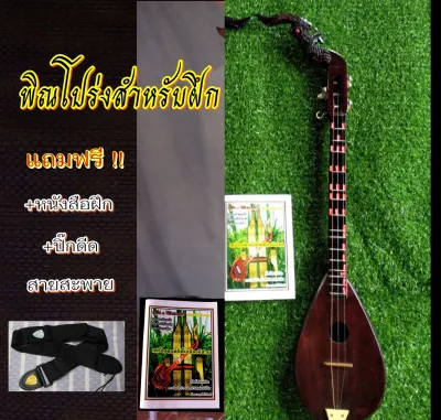 พิณโปร่ง 3 สาย15เฟรต มาตรฐาน สำหรับฝึก เลือกสีและทรงได้ แถมสายสะพายหนังสือและปิ๊กดีด