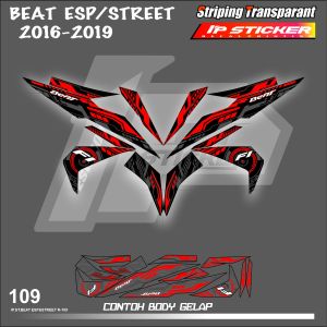BEAT ESP & STREET 2016 - 2019 (COD) STIKER STRIPING MOTOR HONDA BEAT ESP & STREET  2016 - 2019 - STIKER LIST GRAFIK SIMPLE WARNA VARIASI DESAIN RACING HOLOGRAM DAN TRANSPARAN BISA COD IP.KODE-R109 IP PROJECT