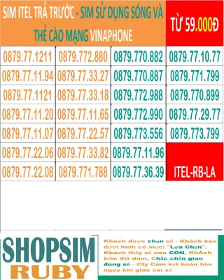 SIM ĐẸP ITEL TRẢ TRƯỚC – SIM SỬ DỤNG SÓNG VÀ THẺ CÀO VINAPHONE Chưa Kích hoạt- DỄ DÀNG ĐĂNG KÝ CHÍNH CHỦ ONLINE TẠI NHÀ